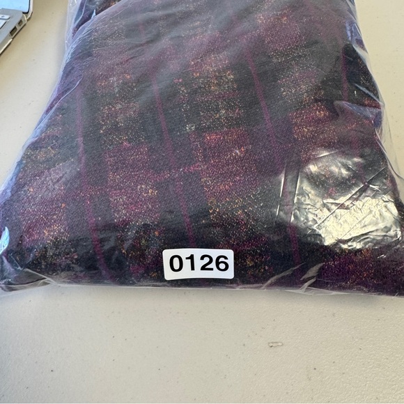 Giovannozzi Purple Plaid Gold Buttons Wool Blazer Made in Italy Size 12 - Picture 9 of 14